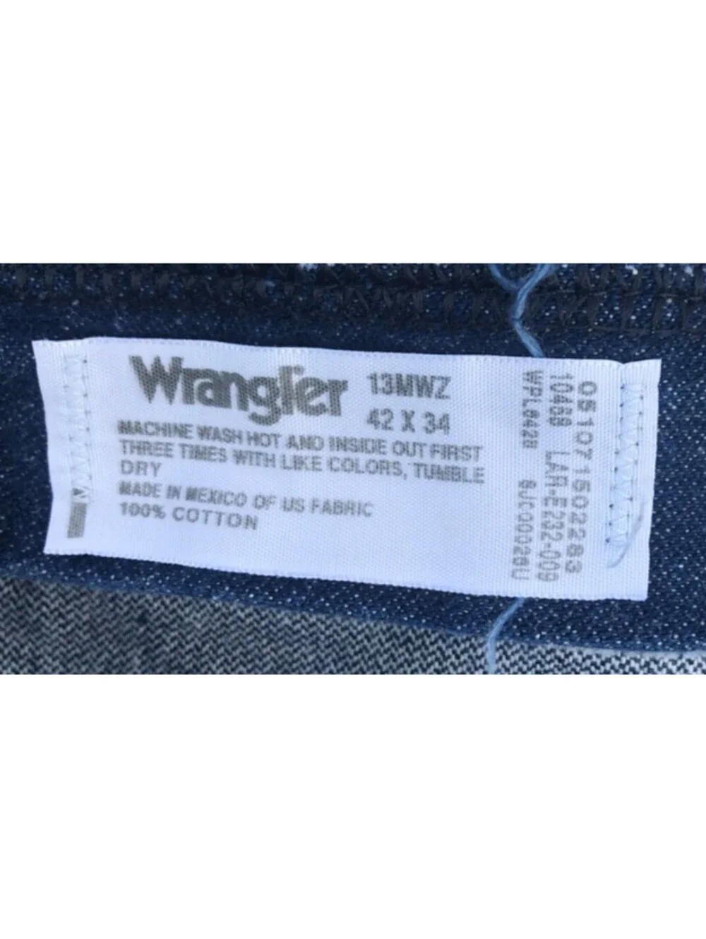 Vintage Wrangler Jeans 13MWZ Regular Fit Denim Blue Jeans Western Mens 42x34